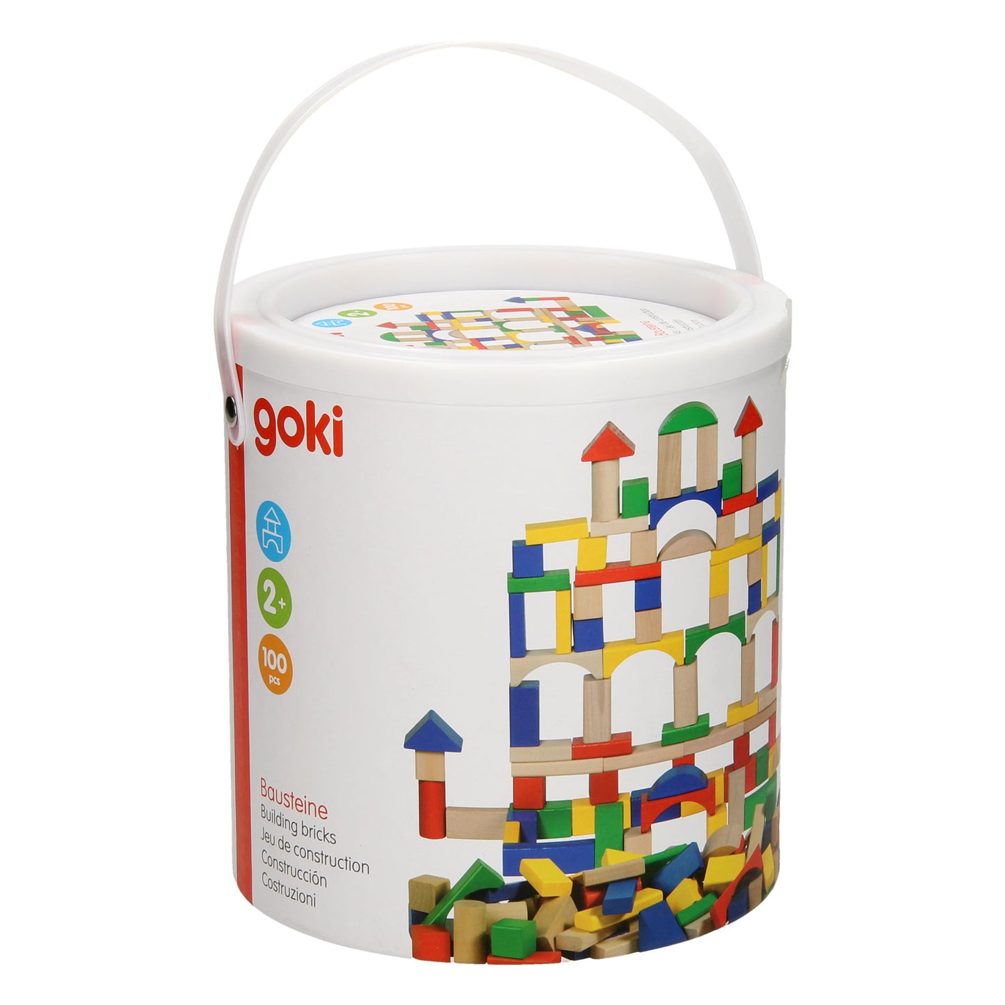 Goki Wooden Building Blocks in Ton Color, 100dlg.