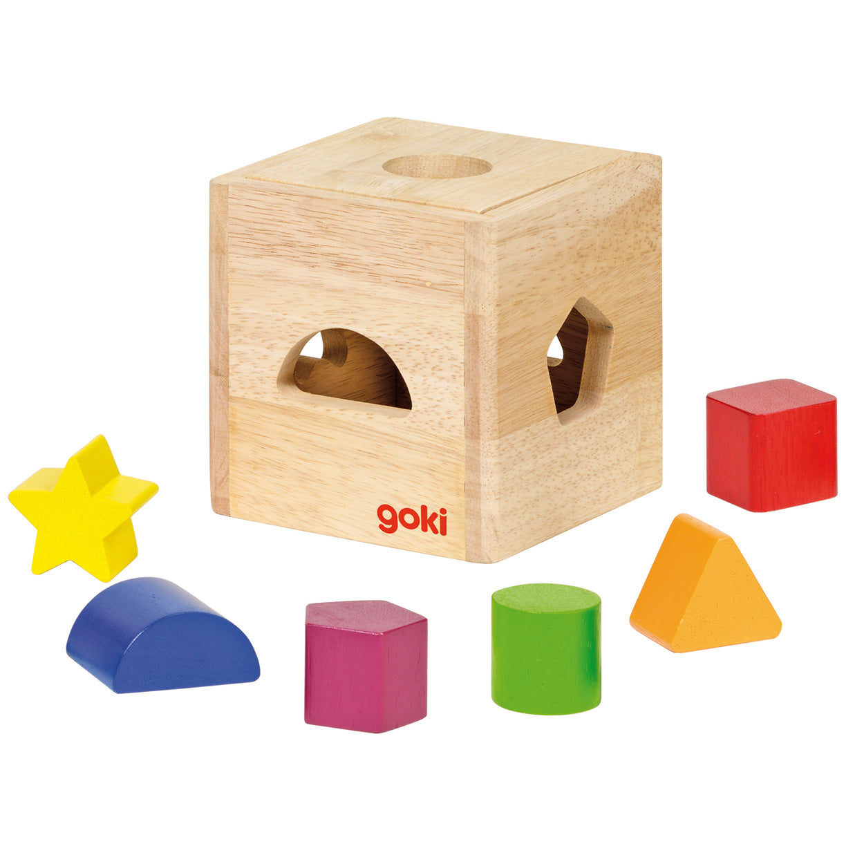 Cubo di smistamento di legno Goki con blocchi