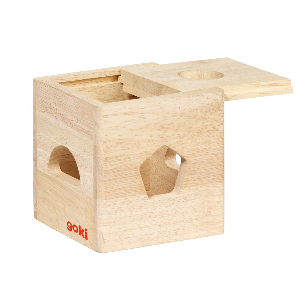 Cubo di smistamento di legno Goki con blocchi