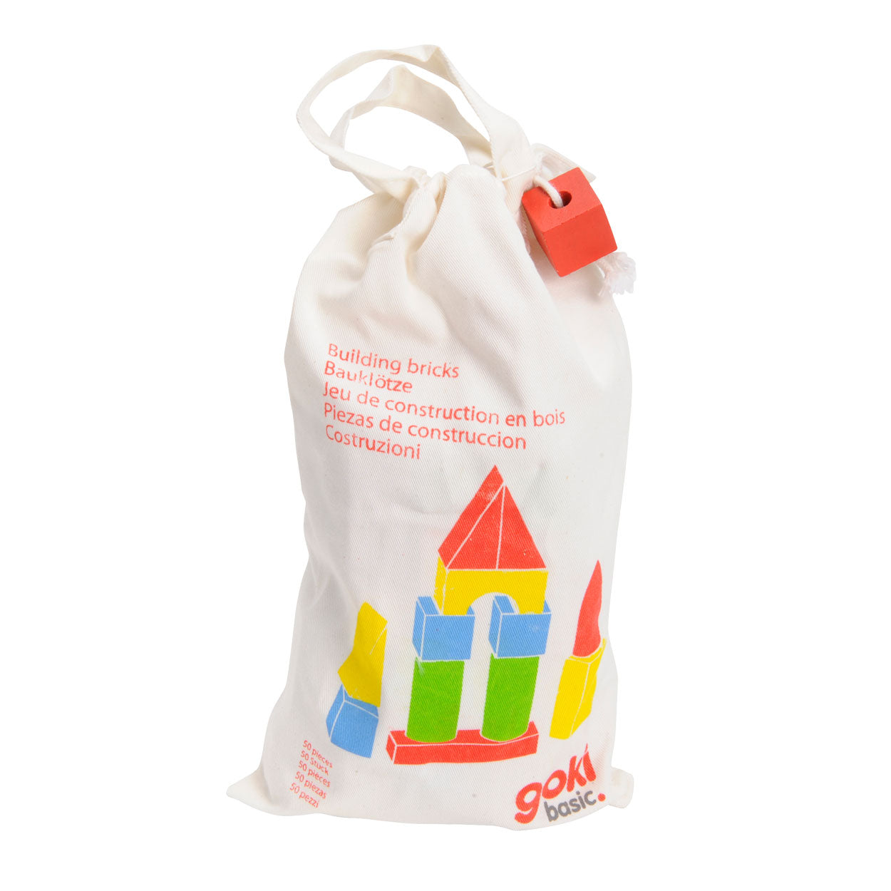 Goki Wooden Builden Blocks in Bag, 50th.