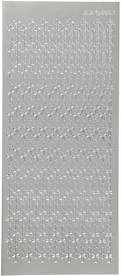 Adesivi aziendali Creativ, croce, foglio 10x23 cm, argento, 1 foglio
