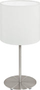 Eglo pasteri tafellamp - e14 - 1 lichts - ø14cm - stof - grijs, wit