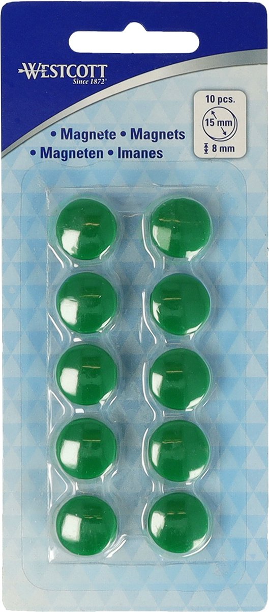 Magneti Westcott - ø 15x8mm - verde - 10 pezzi - ac-e10805