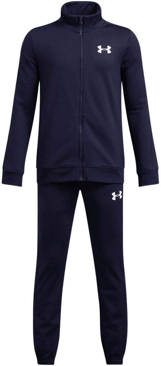Under armour ua rival knit track suit-blu jongens trainingspak - midnight navy - midnight navy - wit
