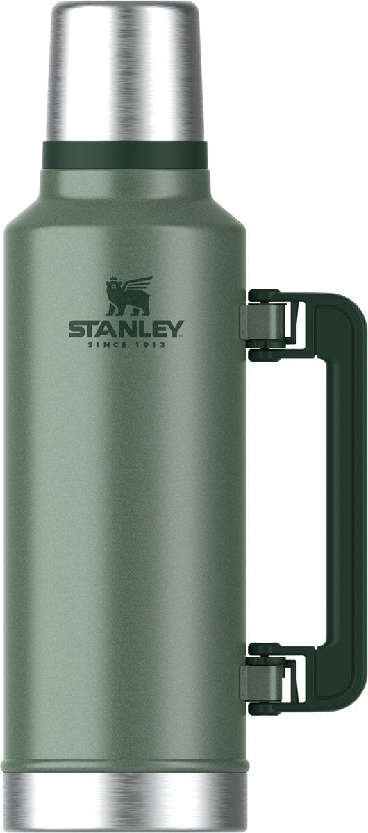 Termo Stanley classic legend de 1,9 l - mantiene caliente durante 45 horas, frío durante 2 días - apto para lavavajillas - termo de acero inoxidable - a prueba de fugas - verde martillo