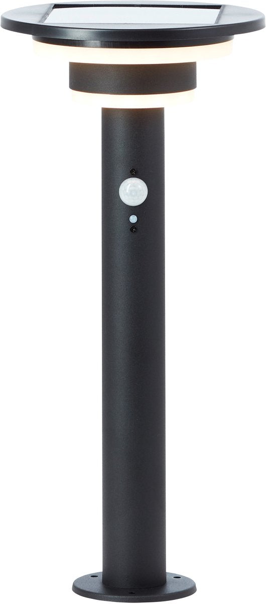 Brilliant garvina - lampada da esterno con piantana - altezza 45 cm - led 3w - solare - 430 lm - 3000k - ip44 - nero