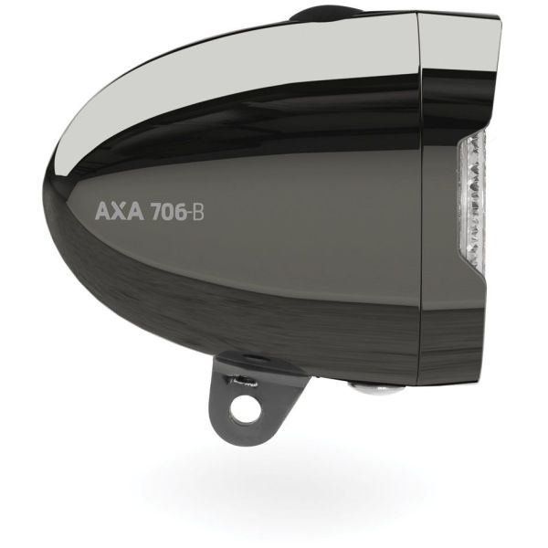 Axa led voorlicht koplamp 706 batterij 15 lux dark chrome blister