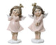 Decoris statua angelo in poliresina rosa 10,5 cm