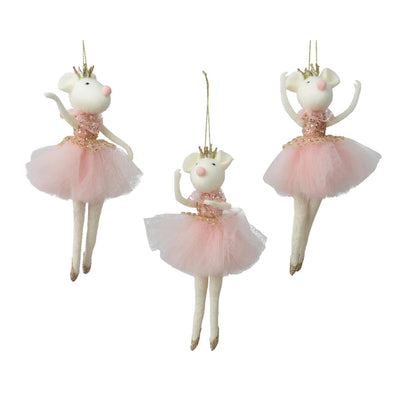 Decoris kersthanger muis polyester 9x4x19,5cm