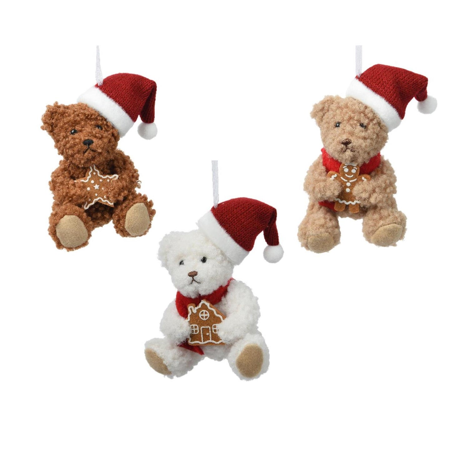 Decoris Colgante Navidad oso poliéster 7x6x12cm