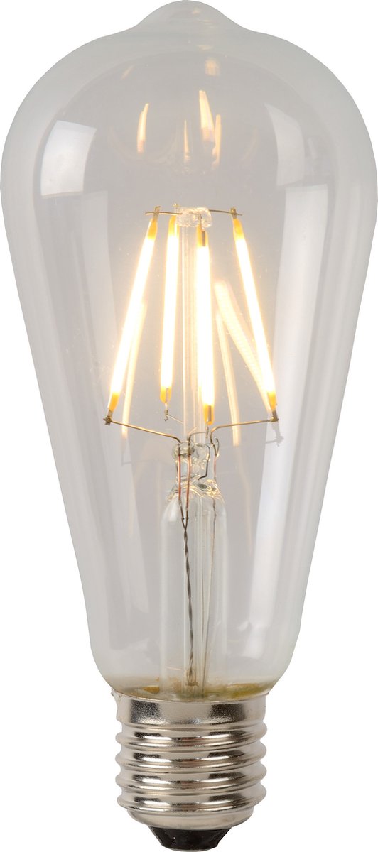Lucide st64 class b - filament lamp - ø 6,4 cm - led dimbaar - e27 - 1x7w 2700k - transparant