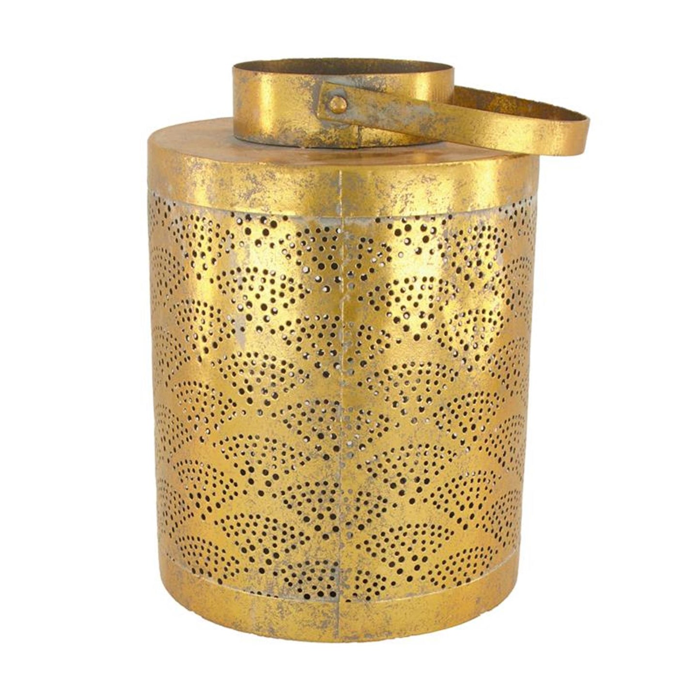 Natural collections farol metal con cristal ø17,5x26cm oro