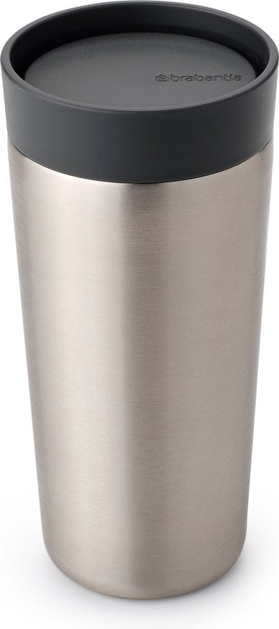 Brabantia make take thermos - tazza da caffè da asporto - 360 ml - grigio scuro