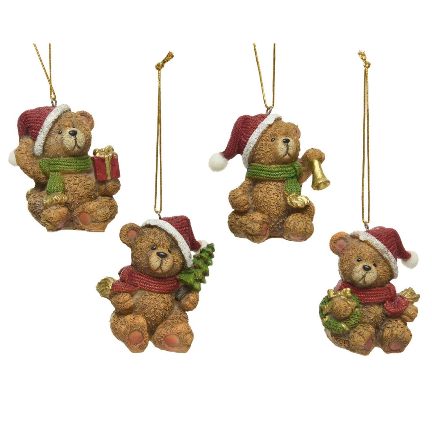 Decoris Colgante navideño oso poliresina 6x4,7x4,4cm