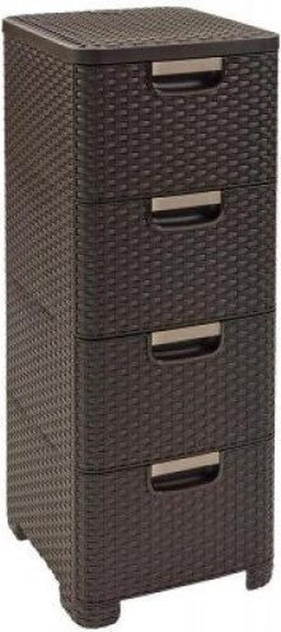 Sistema di cassetti stile Curver - 4x 14 l - marrone
