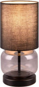 Trio elio - lámpara de mesa - negro mate - excl. 1x e27 40w - interruptor de cable - cristal ahumado