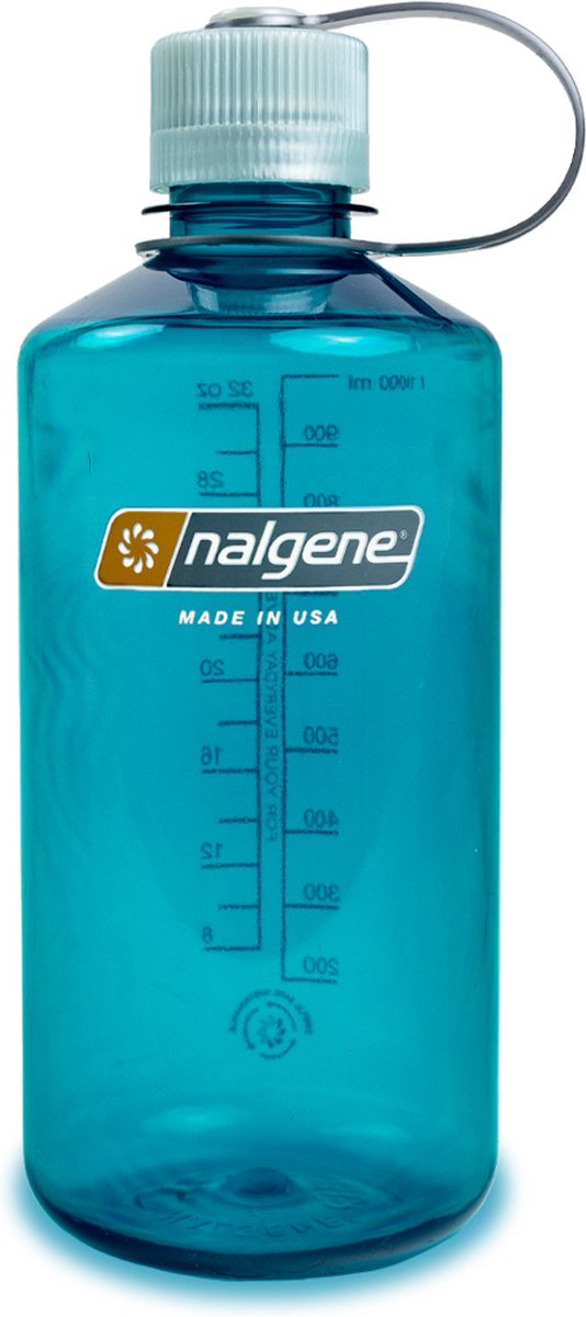 Nalgene - botella de boca estrecha - botella para beber - botella de agua - a prueba de fugas - 1000ml - libre de bpa - sustentar - tritan trucha verde