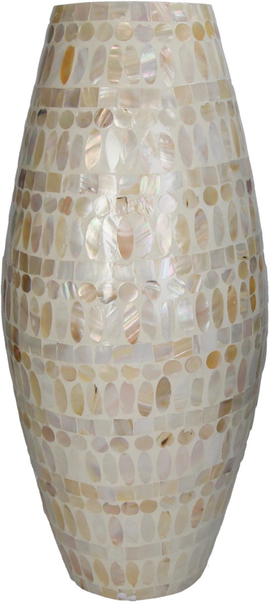 Jarrón colección hd capiz marfil 22x22x50cm