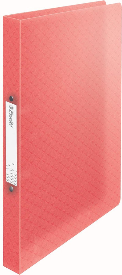 Raccoglitore ad anelli A4 a 2 anelli Esselte Colour'breeze con copertina morbida per 140 fogli - larghezza dorso 25 millimetri - corallo - 1 pezzo