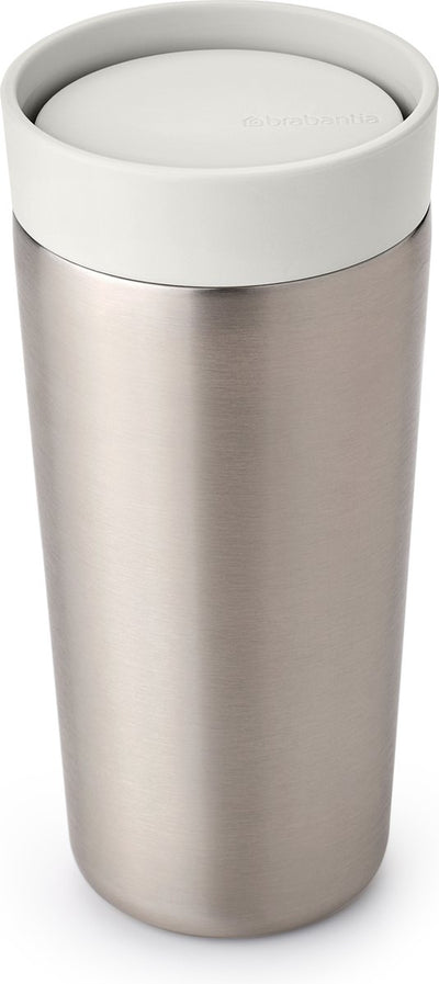Brabantia make take thermos - tazza da caffè da asporto - 360 ml - grigio chiaro