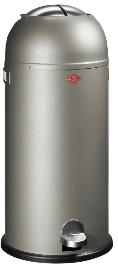 Wesco kickmaster maxi pattumiera | pattumiera a pedale | 40 litri | metallo - alpacca | bidone della spazzatura - prodotto in Germania