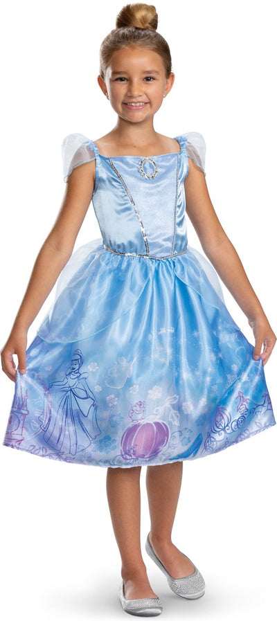 Travestimento da principessa Disney - Cenerentola, abito da Cenerentola classico da libro di fiabe, taglia m (7-8 anni), ragazze