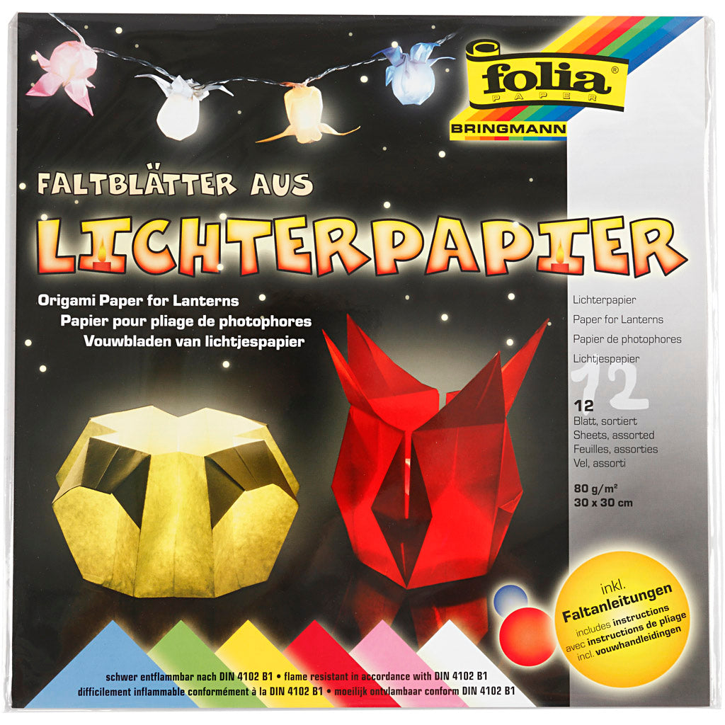 Creativ Company Lantern Paper Colores estándar de 30x30 cm, 12 hojas