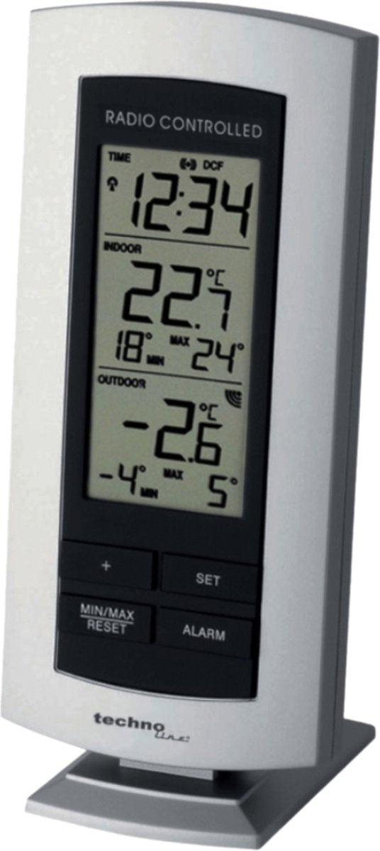 Stazione meteo Nexttime - incluso sensore esterno - sveglia radiocontrollata - visualizzazione temperatura interna ed esterna - funzione sveglia - technoline ws 9140-it