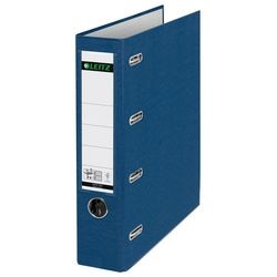 Carpeta bancaria leitz cartón a4 ancho lomo 74mm azul etiqueta agujero de agarre protectores de bordes