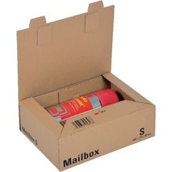 Caja plegable buzón s 255x185x85mm 100g marrón