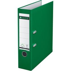Ordner leitz 1010 plastic width 8cm green insert label grip hole