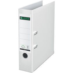 Leitz ordner 1010 plastic breedte 8cm wit insteeketiket grijpgat