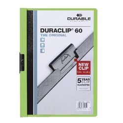 Klemmappen durable kunststof a4 22,5x31cm groen schuifklem capaciteit 6 mm