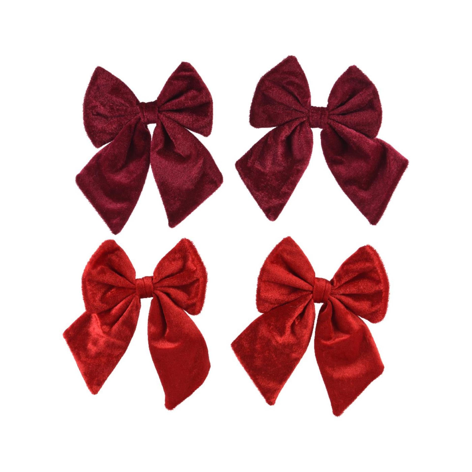 Decoris strik rood bordeaux set van 2 14x17cm