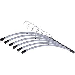 Perchas pmcinmet alba metal y plástico 46x17cm plata 6 piezas