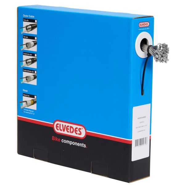 Cavo interno di Elvedes Shift 2250 mm 7 x 7 in acciaio inossidabile Ø1,1 mm con N Nipple Ø4,5 × 4,5 (scatola di 50 pezzi)