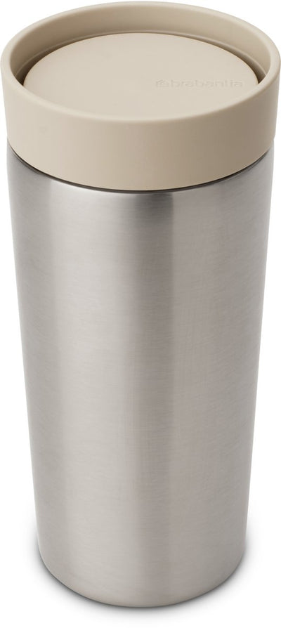 Brabantia make take thermos - tazza da caffè da asporto - 360 ml - beige tenue