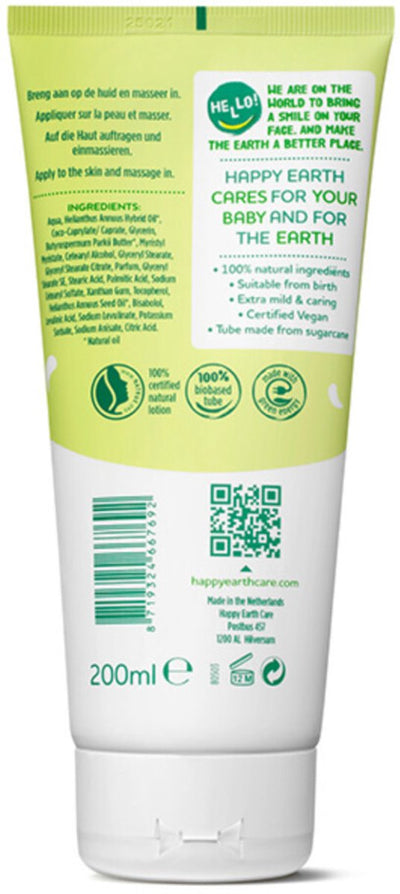 Happy earth baby kids 100% natural body lotion - 200 ml
