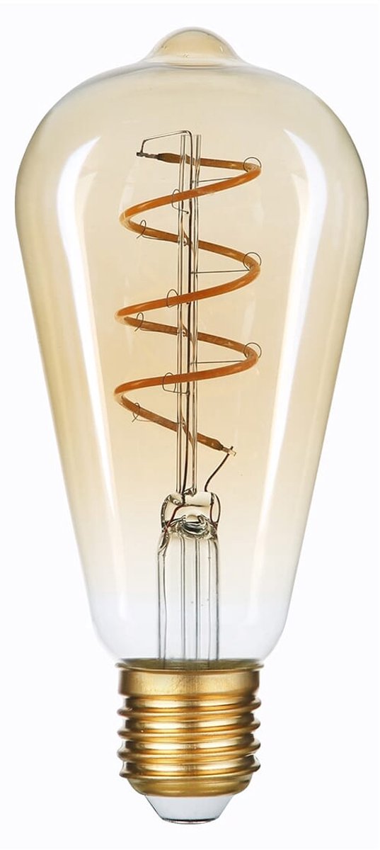 Avide e27 led filament lamp 4.5w - 400lm - 2700k - extra warm wit - led edison st58 - vervangt 35w gloeilamp