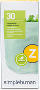 Sacchetti per rifiuti compostabili Simplehuman code z - 4 litri - 30 pezzi - con coulisse - verde