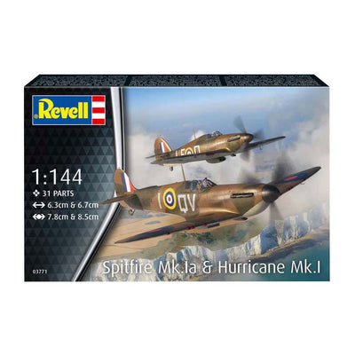 Maqueta Revell - Spitfire mk.1a Hurricane mk.1 1:144 - 31 piezas.