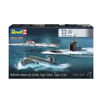 Kit modello Revell - 70 anni Bundeswehr-Wilhelm Bauer, tipo 206a, classe 2 1:144 - 154 pz.