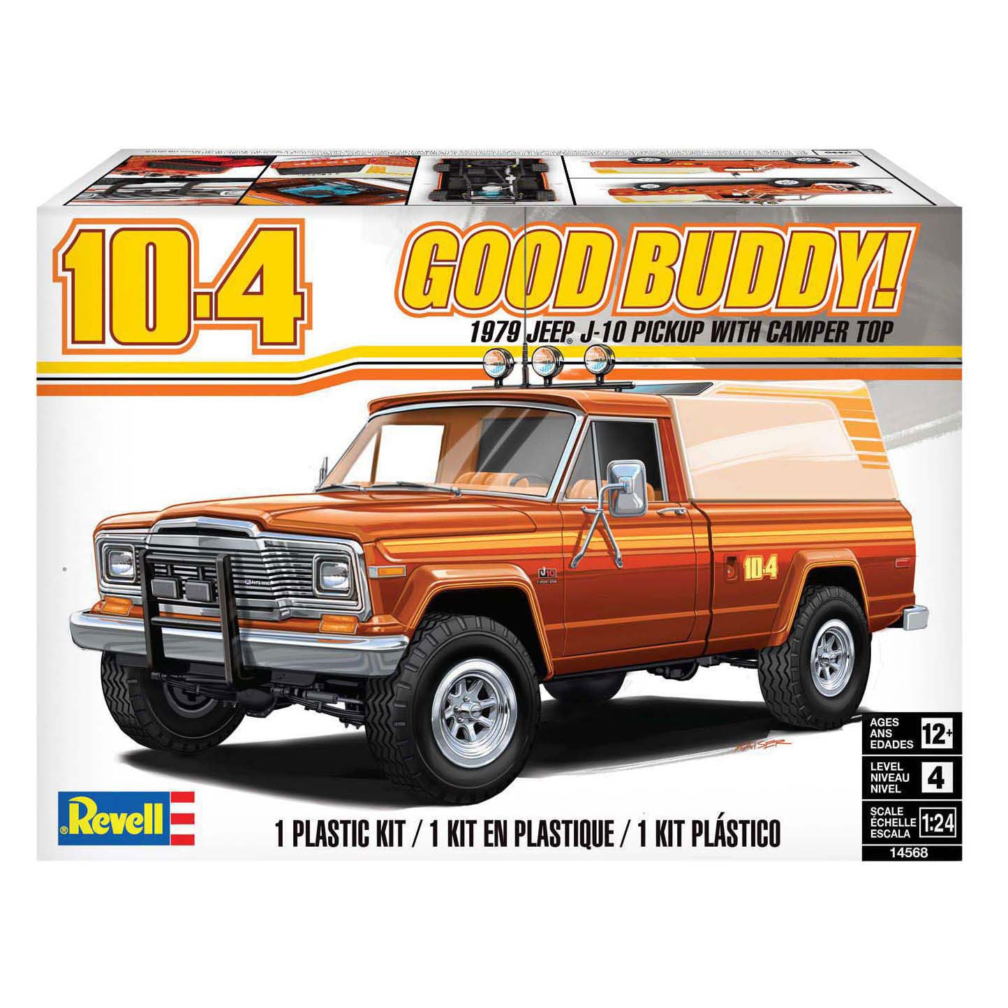 Maqueta de Revell - camioneta jeep j-10 de 1979 con capota camper 1:24 -