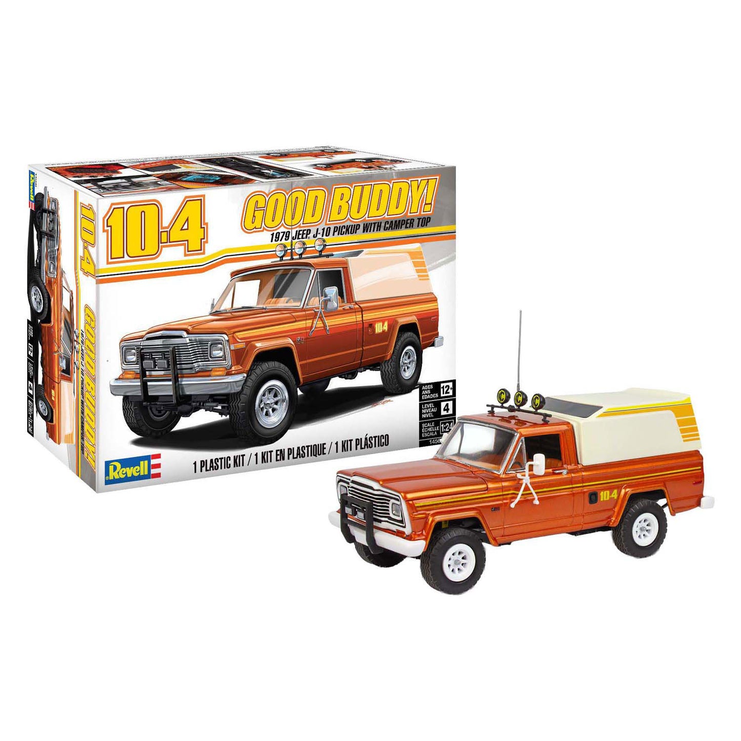 Maqueta de Revell - camioneta jeep j-10 de 1979 con capota camper 1:24 -