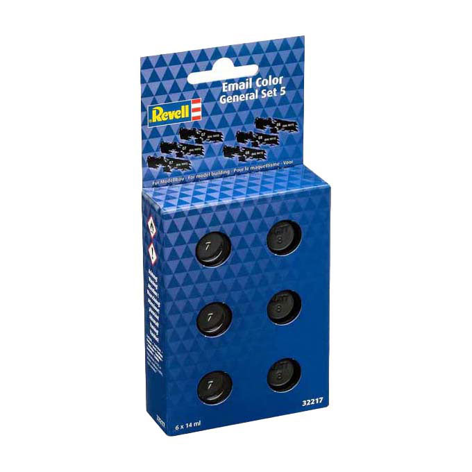 Revell set base di vernici smaltate nere - lucide e opache - 6x14ml