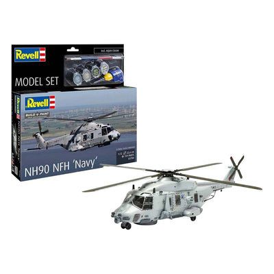 Kit modello Revell - nh90 nfh navy 1:72 - incl. colori base della vernice aqua color