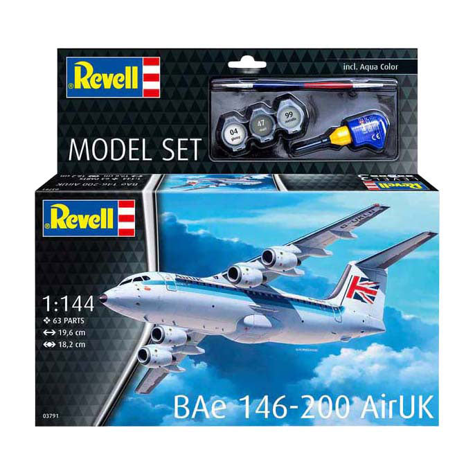 Maqueta Revell - bae 146-200 airuk 1:144 - 63 piezas.