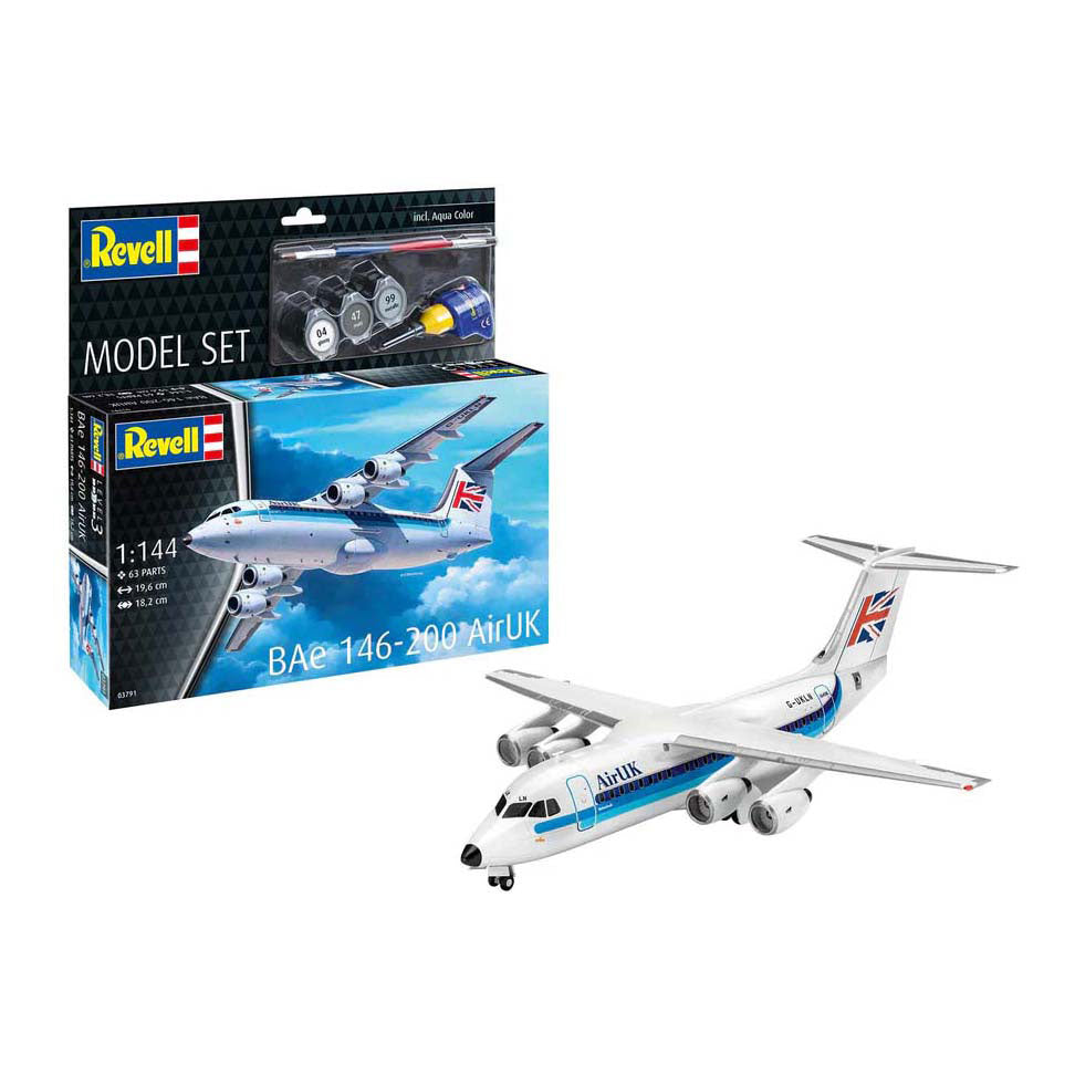 Maqueta Revell - bae 146-200 airuk 1:144 - 63 piezas.
