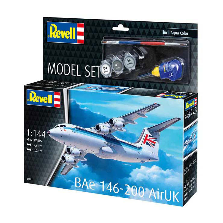 Maqueta Revell - bae 146-200 airuk 1:144 - 63 piezas.