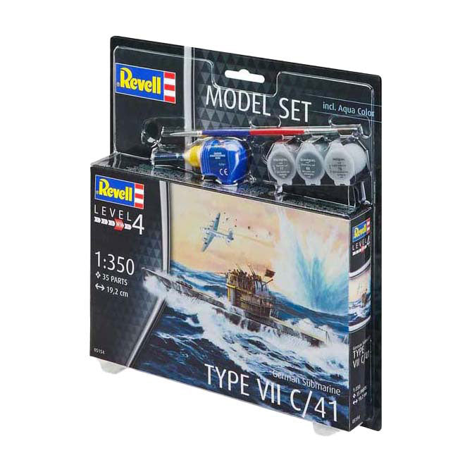 Maqueta Revell - Submarino alemán tipo VII C 41 1:350 - 35 piezas.